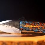 High-Carbon Skinner Knife — Hand-Forged, Stag Horn Handle, Leather Sheath