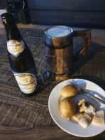 Viking Beer Mug — Hand-Forged Stainless Steel, Wood Handle - Image 2