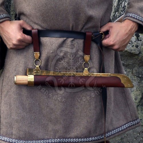 RK-617 Hand Forged Medieval Seax knife, Sharp Edge blade Knife, Wooden handle with a brass Bolster, Gift For Men, Christamas Gift