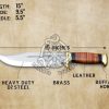 RK-618 Handmade D2 Steel Mirror Polished Blade Leather With Brass Bolster Handle Bowie Knife, Camping Knife,Hunting Knife, Gift For Men, Gift For Him, Groomsmen gift - Image 4