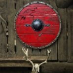 Ragnar Lothbrok Viking Shield — Handcrafted, 24″ Overall, Wood Handle