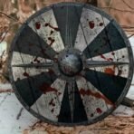 Viking Shield — Handcrafted, 24" Overall, Birch Wood Handle (RK-622) - Image 2
