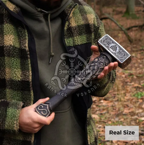Odin Viking Hammer, Handcrafted, Ash Wood Handle - view 2