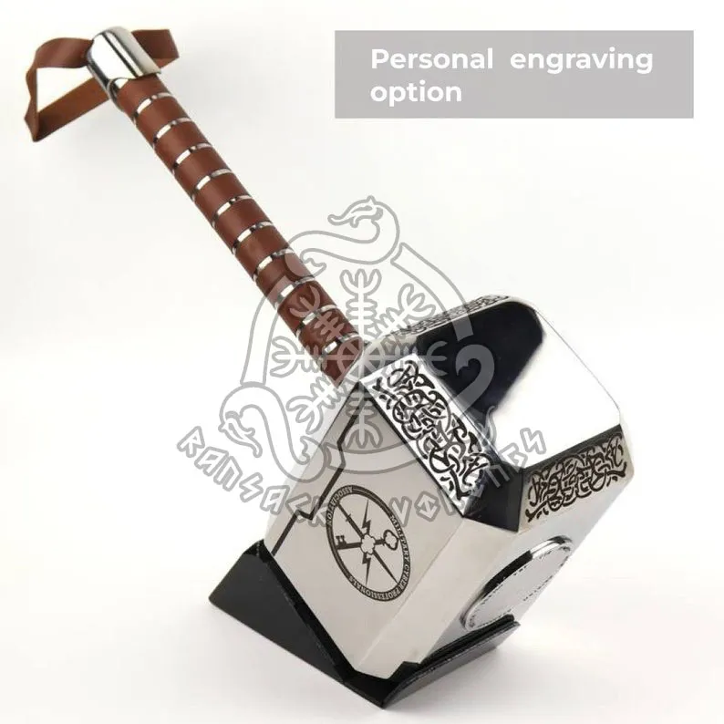 Mjölnir Viking Hammer, Hand-Forged Stainless Steel | Engraving Available - view 7