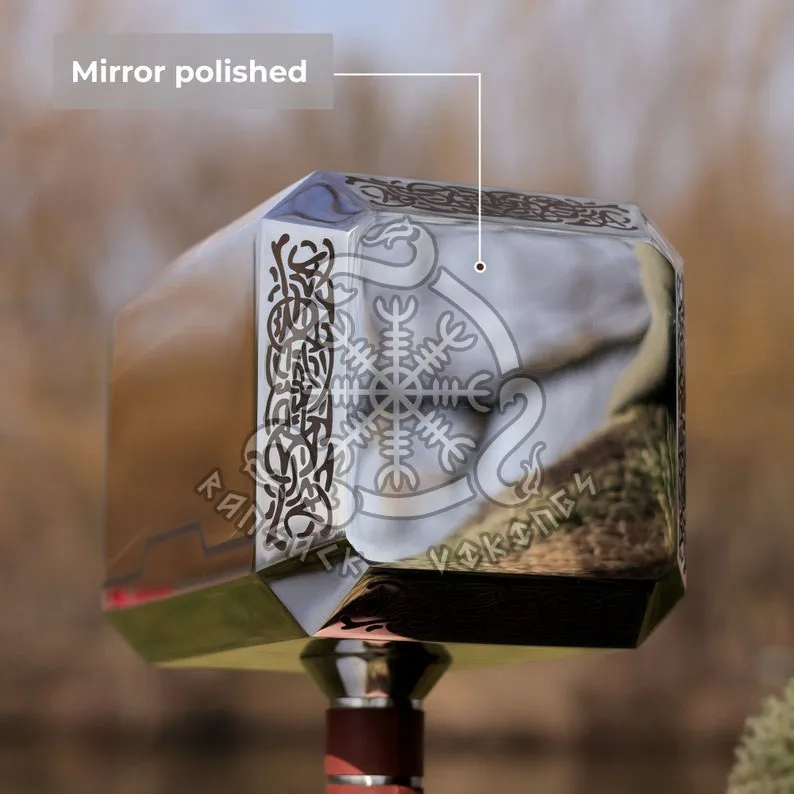 Mjölnir Viking Hammer, Hand-Forged Stainless Steel | Engraving Available - view 6