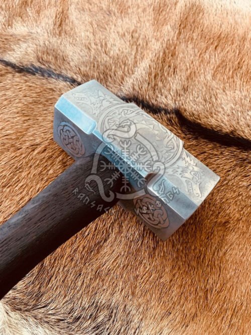RK-627 Hand Forged Viking Hammer, Fenrir Hammer, Personzlized Viking Hammer