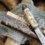 High-Carbon Viking Seax Knife — Hand-Forged, Camel Bone Handle | Engraving Available - Image 8