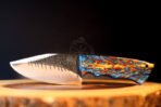 High-Carbon Skinner Knife — Hand-Forged, Stag Horn Handle, Leather Sheath - Image 6
