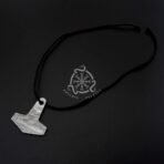 Damascus Steel Pendant — Handcrafted Norse Jewelry (RK-647) - view 2