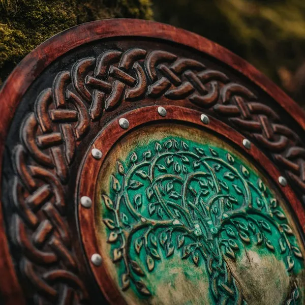 Yggdrasil Viking Shield, Handcrafted, 24″ Overall - view 2