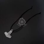 Damascus Steel Pendant — Handcrafted Norse Jewelry (RK-647) - view 5