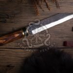 High-Carbon Viking Seax Knife — Hand-Forged, Pakka Wood Handle