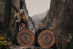 Vegvisir Viking Shield — Handcrafted, Birch Wood Handle - Image 3