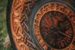 Vegvisir Viking Shield — Handcrafted, Birch Wood Handle - Image 2