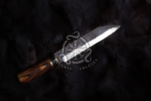 High-Carbon Viking Seax Knife — Hand-Forged, Pakka Wood Handle - view 2