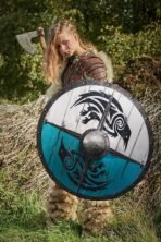 Raven Viking Shield — Handcrafted, 24" Overall, Ash Wood Handle - Image 2
