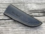 Damascus Camp Knife — Hand-Forged, Wood Handle, Leather Sheath | Engraving Available - Image 3