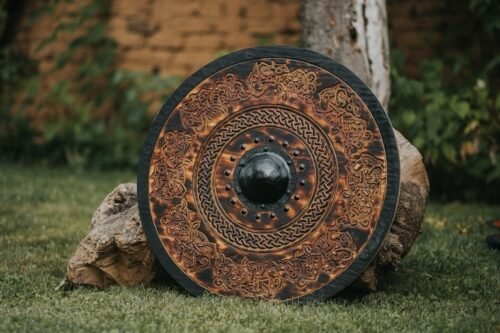 RK-644 Hand crafted Viking Shield, Valhalla Shield, 24"Inches Viking SHield, Wall Hanging Shield