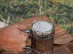 Viking Beer Mug — Hand-Forged Stainless Steel, Wood Handle (RK-640) - Image 5