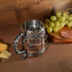 Viking Beer Mug — Hand-Forged Stainless Steel, Wood Handle (RK-640) - Image 6