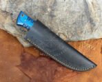 Damascus Camp Knife — Hand-Forged, Wood Handle, Leather Sheath | Engraving Available - Image 7