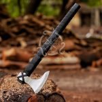 Ragnar Lothbrok Viking Axe — Hand-Forged High-Carbon Steel, Rosewood Handle