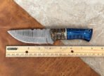 Damascus Camp Knife — Hand-Forged, Wood Handle, Leather Sheath | Engraving Available - Image 9