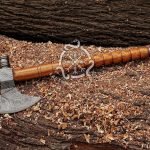Tomahawk Axe — Hand-Forged Damascus, Rosewood Handle