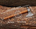 Tomahawk Axe — Hand-Forged Damascus, Rosewood Handle - Image 2