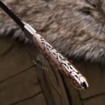 Damascus Hunting Knife — Hand-Forged, Stag Horn Handle, Leather Sheath (RK-603) - Image 6