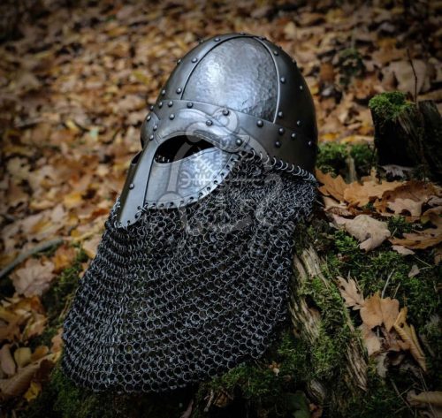 RK-628 Metal Viking Helmat, Authentic Viking helmet, Medivel Helmat, 2mm Thick Metal Helmat