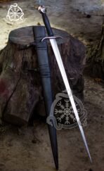 Viking Sword — Hand-Forged Stainless Steel, Leather-Wrapped Handle