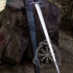 Viking Sword — Hand-Forged Stainless Steel, Leather-Wrapped Handle