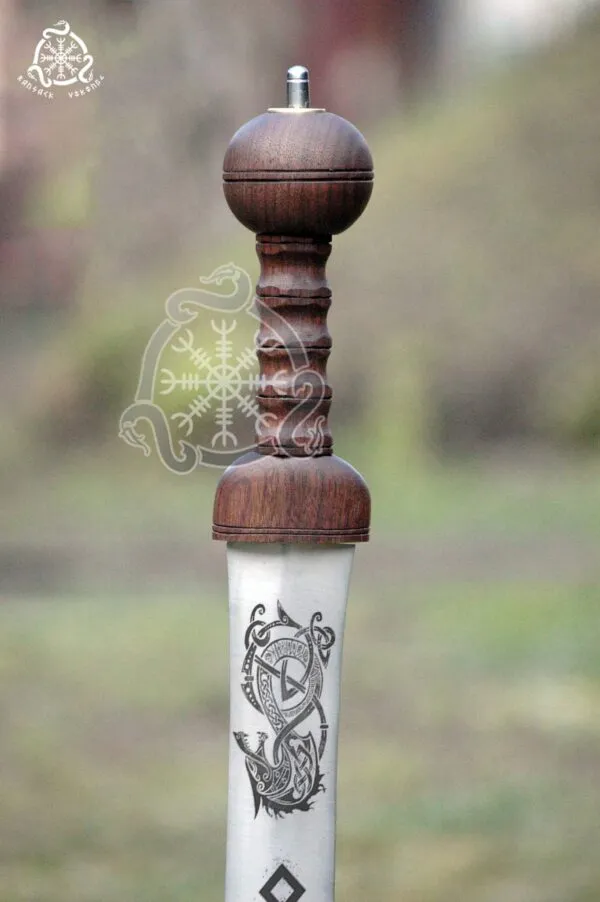 Viking Sword — Hand-Forged Stainless Steel, Wood Handle