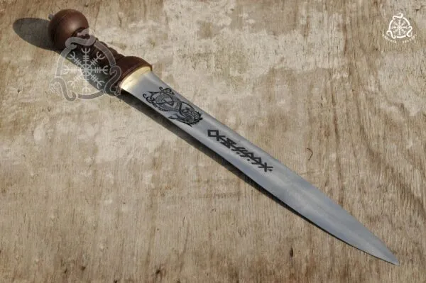 Viking Sword — Hand-Forged Stainless Steel, Wood Handle - view 2