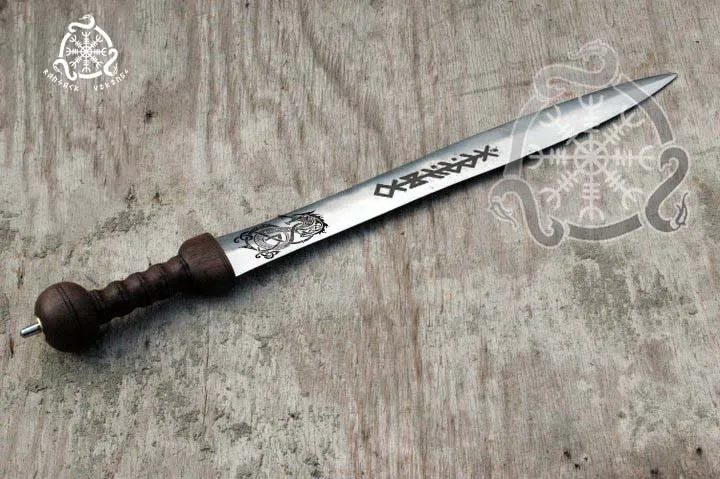 Viking Sword — Hand-Forged Stainless Steel, Wood Handle - view 3
