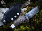 High-Carbon Viking Seax Knife — Hand-Forged, 12" Overall, Wood Handle