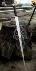 Viking Sword — Hand-Forged Stainless Steel, Leather-Wrapped Handle - view 2
