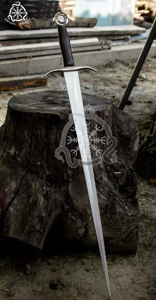Viking Sword — Hand-Forged Stainless Steel, Leather-Wrapped Handle - view 2