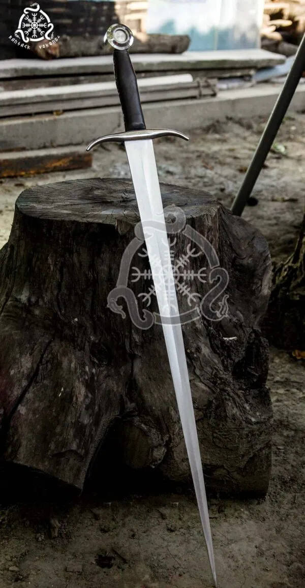 Viking Sword — Hand-Forged Stainless Steel, Leather-Wrapped Handle - view 2