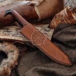 Odin High-Carbon Viking Seax Knife — Hand-Forged, Leather Sheath - Image 5