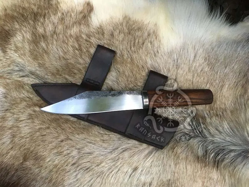 Anglosaxon Hand Forged Viking Seax Knife | 1095, 11.8 in