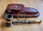 Handmade Damascus Steel Pipe & Ashtray Set | Brass Weed & Tobacco Pipe | Premium Smoking Tools & Ash Collector Accessories - Image 7
