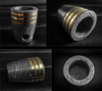 Handmade Prime Damascus Steel Pipe with Brass Finish | Includes Leather Pipe Case | Discreet Weed & Tobacco Smoking Tool - Image 8