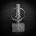 Damascus Steel Pendant — Handcrafted Norse Jewelry (RK-649) - Image 2