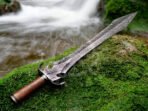 Sword — Hand-Forged Damascus, 28″ Overall, Rosewood Handle - view 2