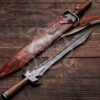 RK-676 Forged Damascus Steel Sword, Fantasy Sword, 28"Inch Long Sword, Gift for Men, Wall Hanging Sword - Image 3