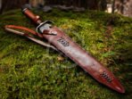 Sword — Hand-Forged Damascus, 28″ Overall, Rosewood Handle - view 6