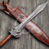 RK-676 Forged Damascus Steel Sword, Fantasy Sword, 28"Inch Long Sword, Gift for Men, Wall Hanging Sword - Image 5