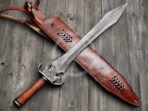 Sword — Hand-Forged Damascus, 28″ Overall, Rosewood Handle - view 5